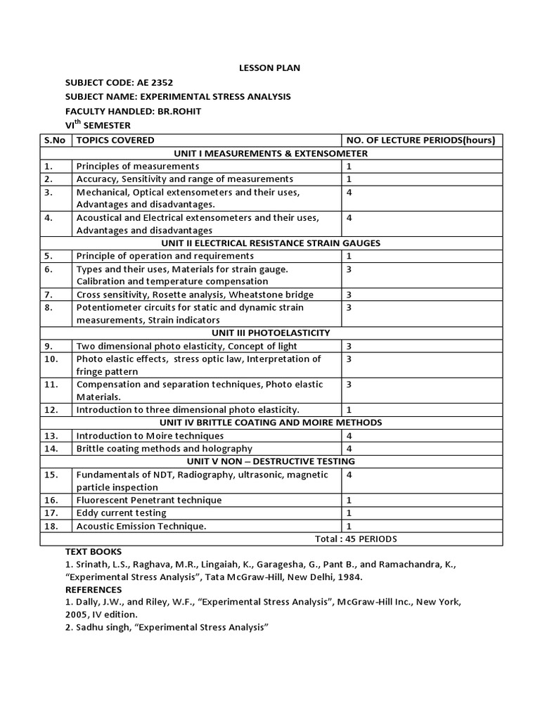 experimental stress analysis by srinath